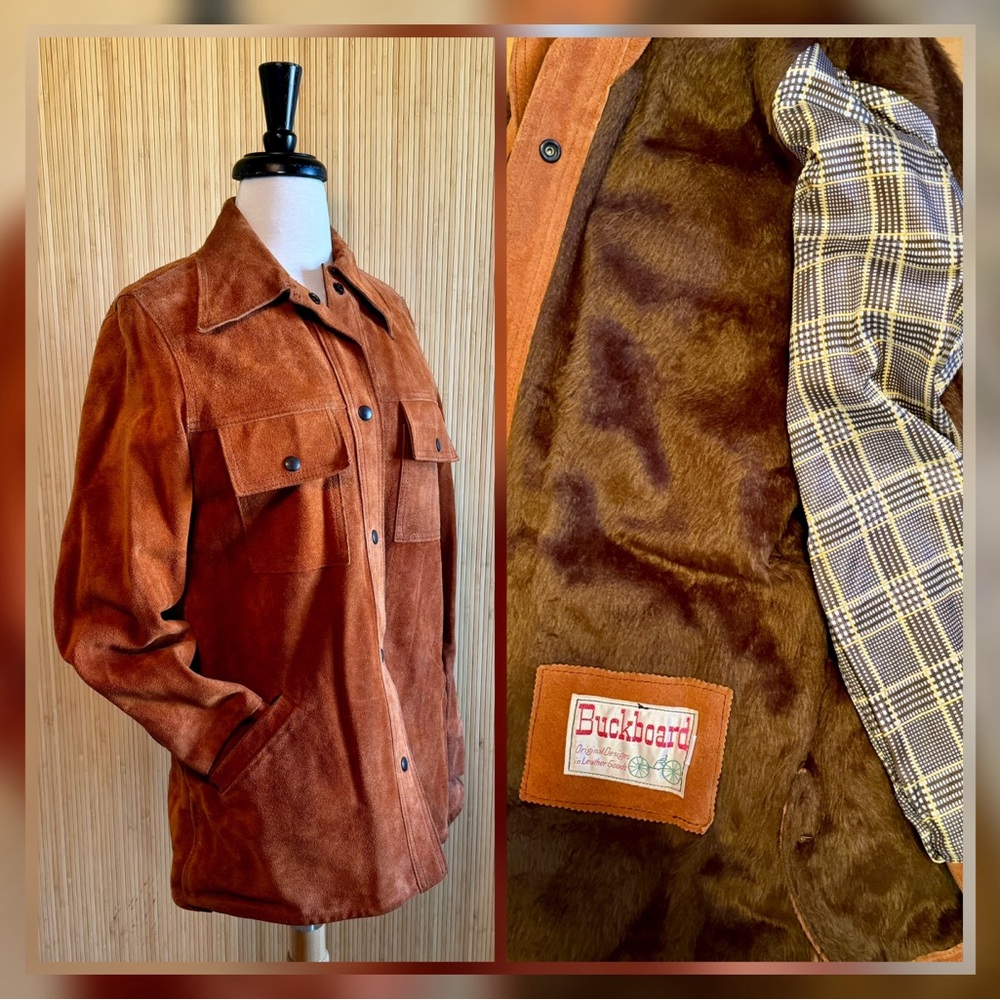 1970’s Buckboard Suede/Faux Fur Lined Snap-Up Jacket